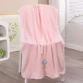 Pink embroidered bath towel for home use, soft and absorbent fabric with floral design. - 35*75cm / Pink