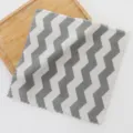 Asciugamano in pile corallo chevron grigio bianco 30x30cm panno quadrato assorbente per viso - 30*30cm / Grigio