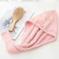 Pink pineapple grid dry hair cap, thick double layer microfiber towel wrap for fast drying. - Single Layer / Orange Pink