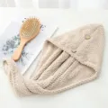 Beige thickened pineapple grid dry hair cap, soft absorbent quick drying head wrap towel. - Single Layer / Khaki