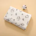 Double layer cotton gauze baby swaddle blanket newborn bath towel cute cartoon elephant print - 100x100cm / Crpe Simple Elephant