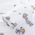 Μαλακή βρεφική πετσέτα 70x140cm από βαμβακερή γάζα 6 στρώσεων, απορροφητική κουβέρτα. - 70*140cm / Αρκούδα του Διαστήματος