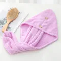 Bonnet de sechage epaissi motif ananas, serviette absorbante douce pour cheveux humides. - Violet