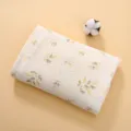 Soft double layer cotton gauze baby swaddle blanket with cute floral print newborn towel - 100x100cm / Crpe Plain Fruit