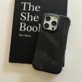 Minimalist black denim texture phone case compatible with iPhone, protective cover. - Black / iPhone 11
