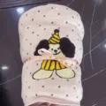 Cute and soft embroidered coral fleece towel set, absorbent pink bath towel with dog. - Towel 35*75cm / Pink Striped Dog