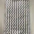 Soft coral fleece towel with grey white chevron pattern, highly absorbent face and hand towel. - Square Towel / Gray