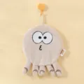 Cute hanging hand towel absorbent plush kitchen bathroom wipe rag cartoon animal design - Octopus