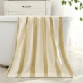 Asciugamano da bagno a righe assorbente, materiale morbido in peluche, telo doccia comodo. - Giallo / Asciugamano da Bagno 70*140cm
