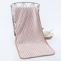 Soft coral fleece zigzag pattern towel variant, absorbent face hand towel for home daily use. - Square Towel / Coffee