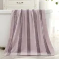 Asciugamano da bagno a righe rosa in pile corallo, morbido e assorbente per la casa. - Viola / Asciugamano da Bagno 70*140cm