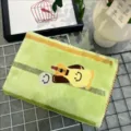 Green cartoon jacquard bath towel, soft absorbent cute adult bath towel gift facial towel. - Hand Towel 35*75cm / Green Smile