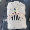 Coral fleece towel set, cute embroidered rabbit pattern, soft and absorbent fabric variant. - Towel 35*75cm / Gray Striped Rabbit