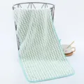 Coral fleece wave pattern towel soft and absorbent kitchen bathroom towel for daily use - Green
