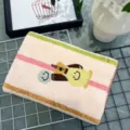 Soft absorbent cartoon jacquard bath towel, cute bear pattern plush face towel for daily use. - Hand Towel 35*75cm / Pink Smile
