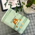 Soft cartoon jacquard bath towel, cute absorbent adult shower towel and gift towel. - Blue with Hood