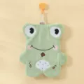 Grünes süßes Frosch Hängehandtuch, weiches saugfähiges Plüschhandtuch für Küche und Bad - Frosch