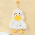 Süßes Enten-Hängehandtuch, weiches Plüsch-Küchen-Badetuch, saugfähiges Cartoon-Wischtuch. - Weiße Ente