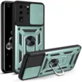 Vista detallada de la funda protectora resistente con cubierta de cámara verde. - S20PLUS / Verde Oscuro