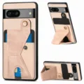 Coque de téléphone en cuir pour Google Pixel avec porte-carte et support multifonction antichoc - Abricot