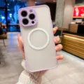 Matte magnetic phone case with camera protection frame, sleek translucent back design detail. - Purple / iPhone X/Xs