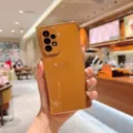 Coque de téléphone cœur évidé galvanisé marron pour Samsung Galaxy, Protection élégante - Brun Chaud