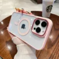 Ροζ μαγνητική διαφανής θήκη κινητού για iPhone 15 Pro Max αντικραδασμική προστατευτική - Ροζ / iPhone 15 Pro Max