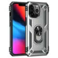 Rugged armor phone case with ring holder heavy duty protection for smartphone models - Silver / iPhone 6P/7P/8 Plus