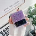 Klares lila Glitzer Schutzhülle für faltbare Smartphones, stilvolles weiches Etui Cover. - Lila