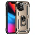 Heavy duty rugged armor phone case with 360 ring kickstand shockproof protective cover - Gold / iPhone 6P/7P/8 Plus