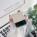 Glitzer Epoxid Schutzhülle für klappbare Smartphones, transparentes weiches Etui Design. - Weiß / ZFlip3