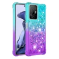 Gradient glitter liquid phone case with four-corner drop protection for Poco X5 Pro Note 11 - Matte Black (01) / Poco X5/Redmi Note 12