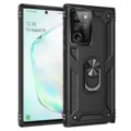 Funda protectora resistente con soporte de anillo de metal para Samsung Galaxy Note 20 Ultra. - Negro / Note 20 Ultra