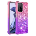 Gradient glitter quicksand phone case with four-corner drop protection for women girls. - Black and Red (02) / Poco X5/Redmi Note 12