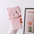 Rosa Plüsch Katze Handyhülle Detailansicht, süße flauschige Faltbildschirm Schutzhülle. - Rosa / ZFlip1/2