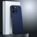 Dark blue lychee pattern leather phone case, premium protection case detail shot. - iPhone XR / Blue