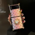 Glitzerndes Herz Klapphandy Schutzhülle mit Ring Ständer, Vintage Koffer Stil für Samsung. - Muster 4 / Samsung Z Flip3