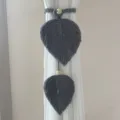 Grauer handgemachter Makramee Blatt Vorhanghalter, boho Baumwollseil Vorhangraffhalter. - Grau