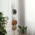Boho Makramee Huthalter Wandhalterung Organizer zur Aufbewahrung und Präsentation von Hüten. - 5-Ebenen