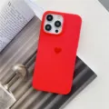 Red matte phone case with cute heart pattern for iPhone, stylish protective back cover design. - Red / iPhone7/8/SE2