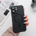 Compatible magnetic phone case for iPhone sleek black protective cover with magsafe support - Black / iPhone 11