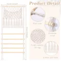 Macrame wall hanging organizer with wooden bars and net pocket for headbands and room decor. - Style 3 With 30 Clips