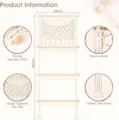 Wall-hanging headband organizer with large capacity net bag and wooden sticks for girls room decor. - Style 2 With 30 Clips