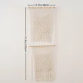 Handmade macrame wall hanging storage bag double pocket boho decor for home room. - Double Layer
