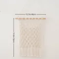 Bohemian handmade woven wall hanging storage pocket with wooden rod and cotton cord, 15.7x19.6in - Single Layer