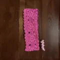 Handmade pink crochet knit headband accessory retro style hollow design soft daily wear - Rose Red Hairband