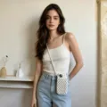 Woven phone crossbody bag for women, summer retro mini shoulder pouch with chic crochet design. - Style 2