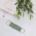 Handmade Macrame Towel Scarf Holder Nordic Woven Wall Hanging Home Decor Wood Ring - Bean Paste Green