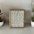 Boho handmade woven tapestry photo frame Nordic style desktop wall hanging home decor. - Plain Light Walnut