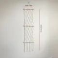 Bohemian handmade macrame plant climbing net wall hanging with wooden sticks 30x120cm. - Simple Style / 30x120cm